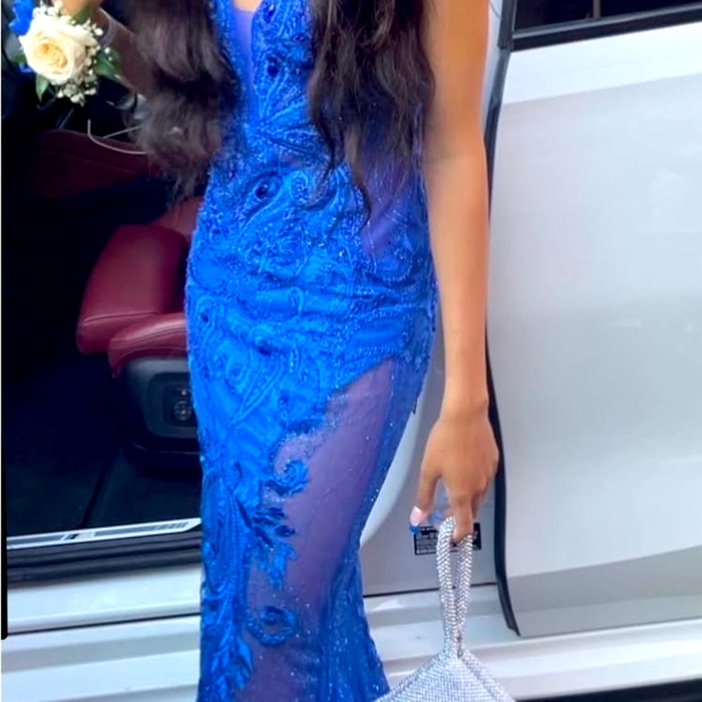 Portia and Scarlett Blue Bodycon Prom Dress